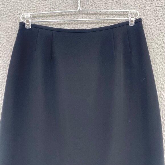 Le Suit Skirt Womens 8 Petite Black Ruffle Trumpet Flare Knee Length Career Work - Picture 2 of 8